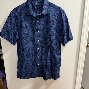 Polo Ralph Lauren Slim Fit Tropical Floral Print Short Sleeve Button Up Large
